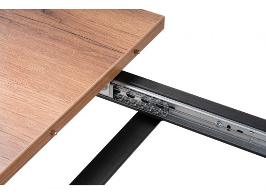 Стол раскладной Лота Лофт 140(180)х80х74 25 мм дуб делано темный / матовый черный в Набережных Челнах