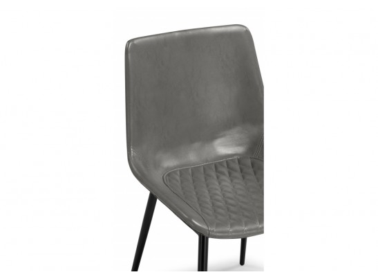 Стул на металлокаркасе Алеида серая экокожа / черный глянец в Набережных Челнах