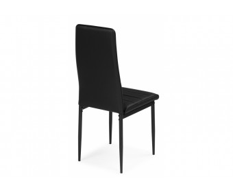 Стул на металлокаркасе DC2-001 искусственная кожа черный / черный