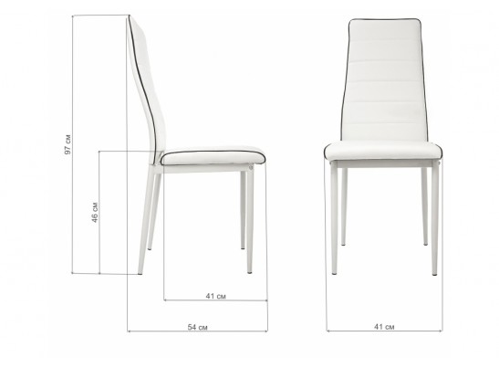 Стул на металлокаркасе DC2-001 white / black в Набережных Челнах