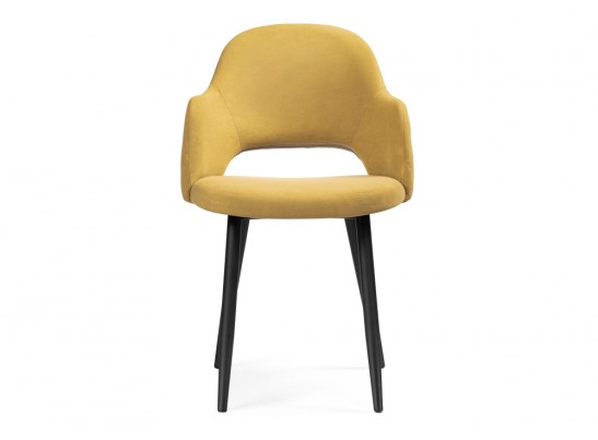 Стул на металлокаркасе Гутрид прошивка ромбы сзади черный / горчичный в Набережных Челнах