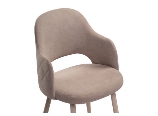 Стул на металлокаркасе Гутрид прошивка ромбы сзади капучино в Набережных Челнах