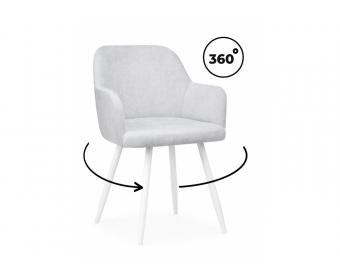 Стул на металлокаркасе Инфини 360 светло-серый (ocean 021) / белый