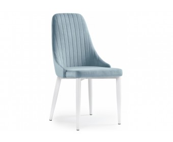 Стул на металлокаркасе Kora light blue / white
