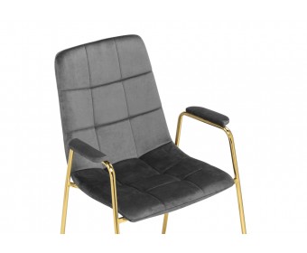 Стул на металлокаркасе Lana dark grey / gold