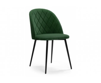 Стул на металлокаркасе Зест темно-зеленый / черный глянец