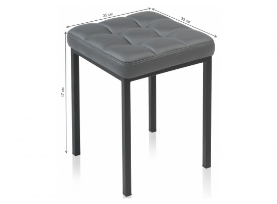 Табурет Байя кожзам темно-серый / черный матовый в Набережных Челнах