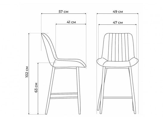 Полубарный стул Вейв темно-серый / черный в Набережных Челнах