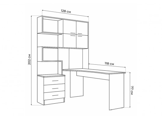 Компьютерный стол Эльброни правый кашемир в Набережных Челнах