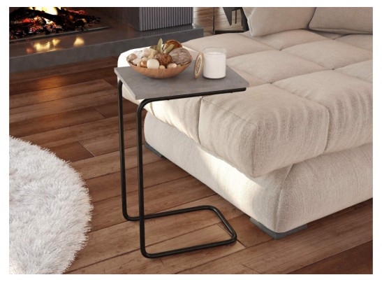 Журнальный столик Sheffilton SHT-CT9 бетон чикаго светлый / черный муар в Набережных Челнах