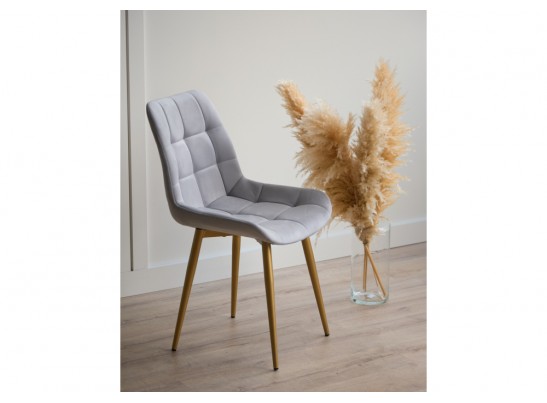 Стул на металлокаркасе Челси 360 К светло-серый (zd 960) / золотой в Набережных Челнах