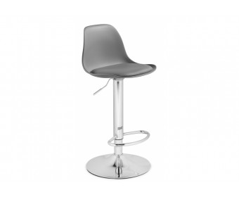 Барный стул Soft gray / chrome