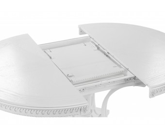 Деревянный стол Нозеан круглый белый / серебро