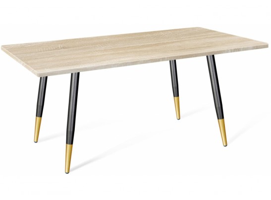 Деревянный стол SHT-TU14/МДФ 120/80 дуб сонома светлый / чёрный муар / золото в Набережных Челнах