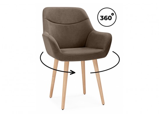 Деревянный стул Флюид 360 коричневый (glory 08) / светлое дерево в Набережных Челнах