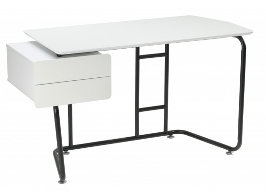 Компьютерный стол Desk 131х58х76 white / black в Набережных Челнах