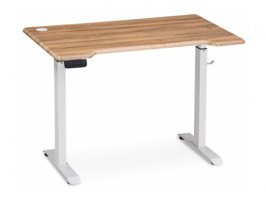 Компьютерный стол Маркос с механизмом подъема 120х75х76 белый / вотан дуб в Набережных Челнах