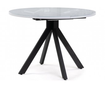 Стеклянный стол Бетина белый / черный каркас