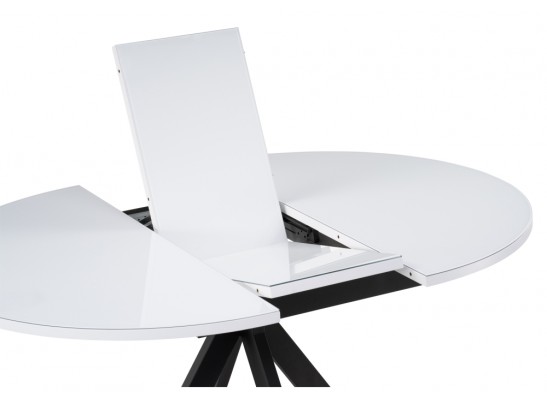 Стеклянный стол Бетина белый / черный каркас в Набережных Челнах