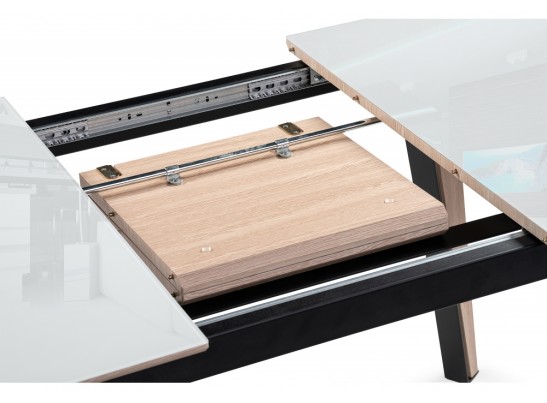 Стеклянный стол Джофри белый / венге светлый в Набережных Челнах