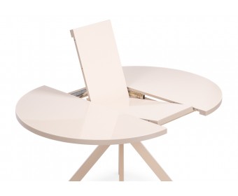 Стеклянный стол Веллор 100(135)х100х78 капучино