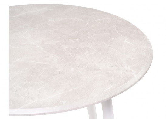 Деревянный стол Абилин 90х76 мрамор светло-серый / белый матовый в Набережных Челнах