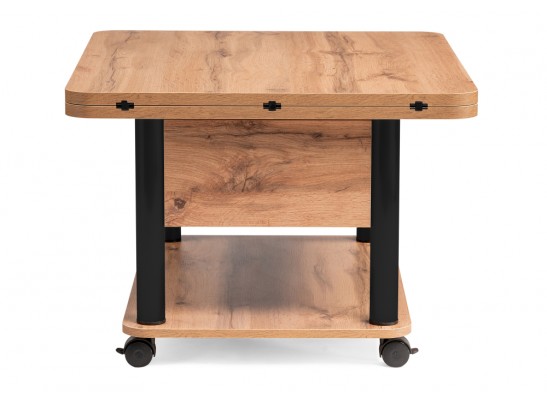 Стол-трансформер Виват 86(172)х72х50(74) дуб вотан / черный в Набережных Челнах