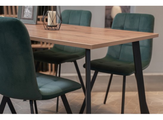 Стол Тринити Лофт 120 черный матовый / дуб делано темный в Набережных Челнах