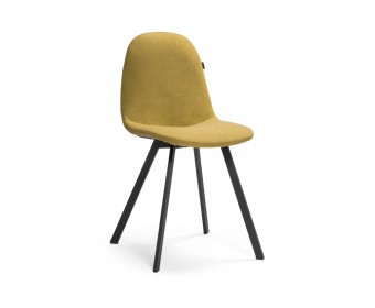 Стул на металлокаркасе Агот горчичный / черный каркас