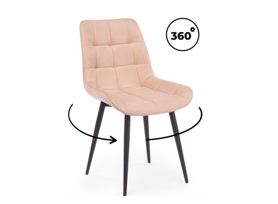 Стул на металлокаркасе Челси 360 К бежевый (zd 210) / черный в Набережных Челнах