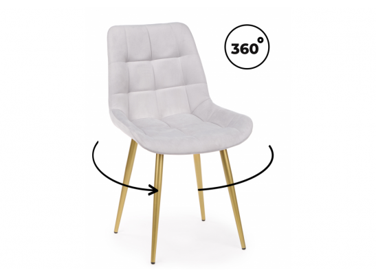 Стул на металлокаркасе Челси 360 К светло-серый (zd 960) / золотой в Набережных Челнах