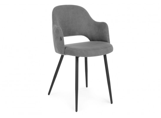 Стул на металлокаркасе Гутрид прошивка ромбы сзади серый / черный каркас в Набережных Челнах