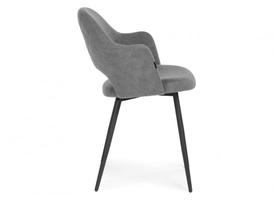 Стул на металлокаркасе Гутрид прошивка ромбы сзади серый / черный каркас в Набережных Челнах