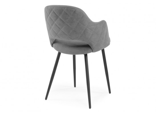 Стул на металлокаркасе Гутрид прошивка ромбы сзади серый / черный каркас в Набережных Челнах