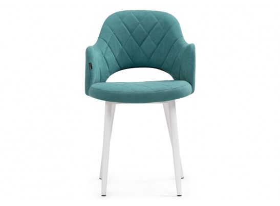 Стул на металлокаркасе Гутрид ромбы спереди бирюзовый / белый в Набережных Челнах