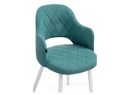 Стул на металлокаркасе Гутрид ромбы спереди бирюзовый / белый в Набережных Челнах