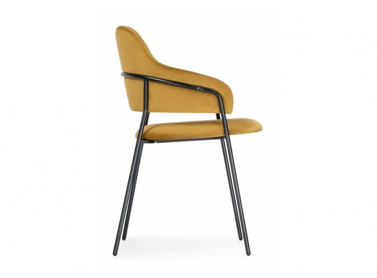 Стул на металлокаркасе Инклес желтый / черный глянец в Набережных Челнах