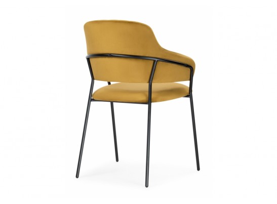 Стул на металлокаркасе Инклес желтый / черный глянец в Набережных Челнах