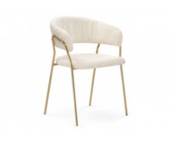 Стул на металлокаркасе Kamelia 1 white fabric / gold