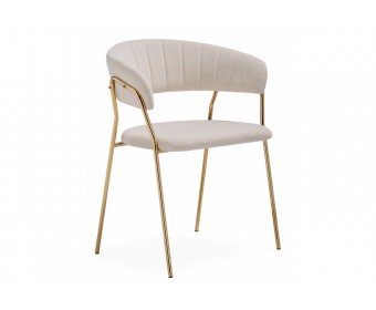 Стул на металлокаркасе Kamelia бежевый / золотой