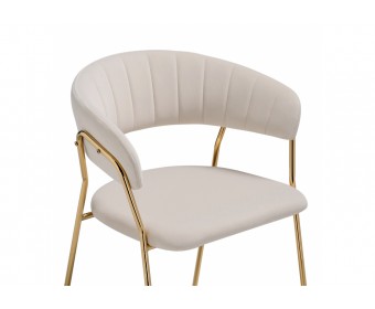 Стул на металлокаркасе Kamelia бежевый / золотой
