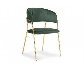 Стул на металлокаркасе Kamelia dark green / gold
