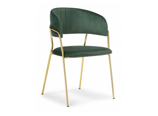 Стул на металлокаркасе Kamelia dark green / gold в Набережных Челнах