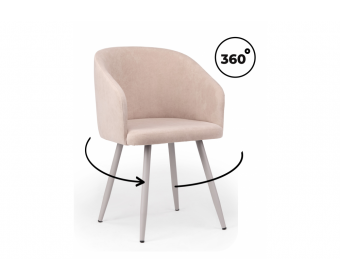 Стул на металлокаркасе Монер 360 латте (glory 10) / серый