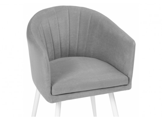 Стул на металлокаркасе Валета светло-серый / белый каркас в Набережных Челнах