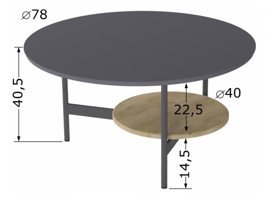Журнальный стол Калифорния Марио Графит/дуб сонома в Набережных Челнах
