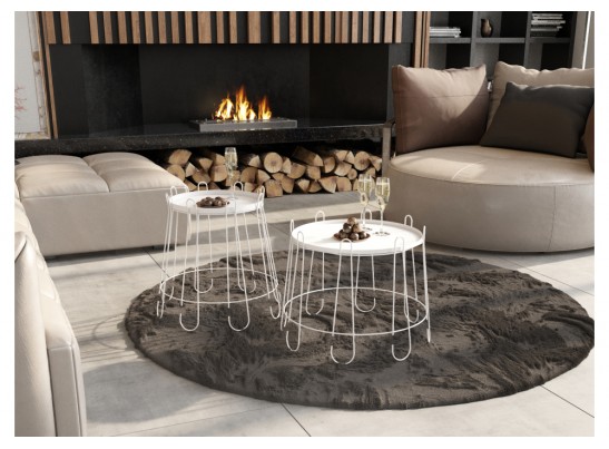 Комплект столиков SHT-CT6/CT6-2 белый муар в Набережных Челнах