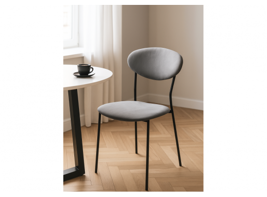 Стул на металлокаркасе Корсе светло-серый/ черный глянец в Набережных Челнах