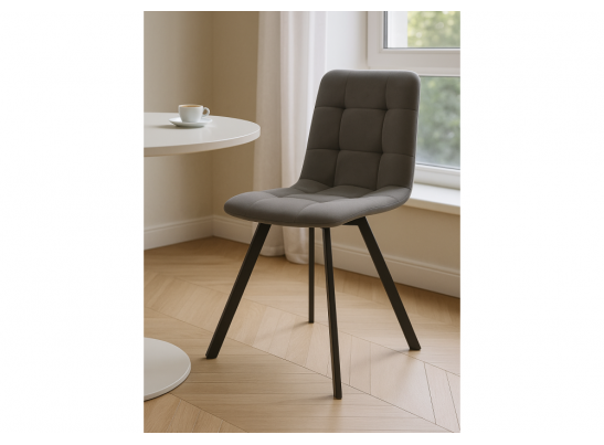 Стул на металлокаркасе Симпл темно-серый / черный в Набережных Челнах