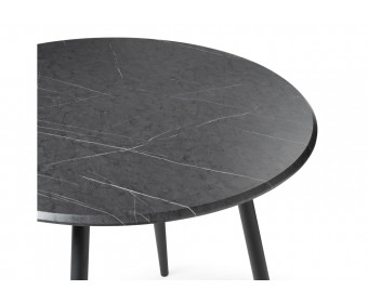Деревянный стол Абилин 100х76 мрамор черный / черный матовый